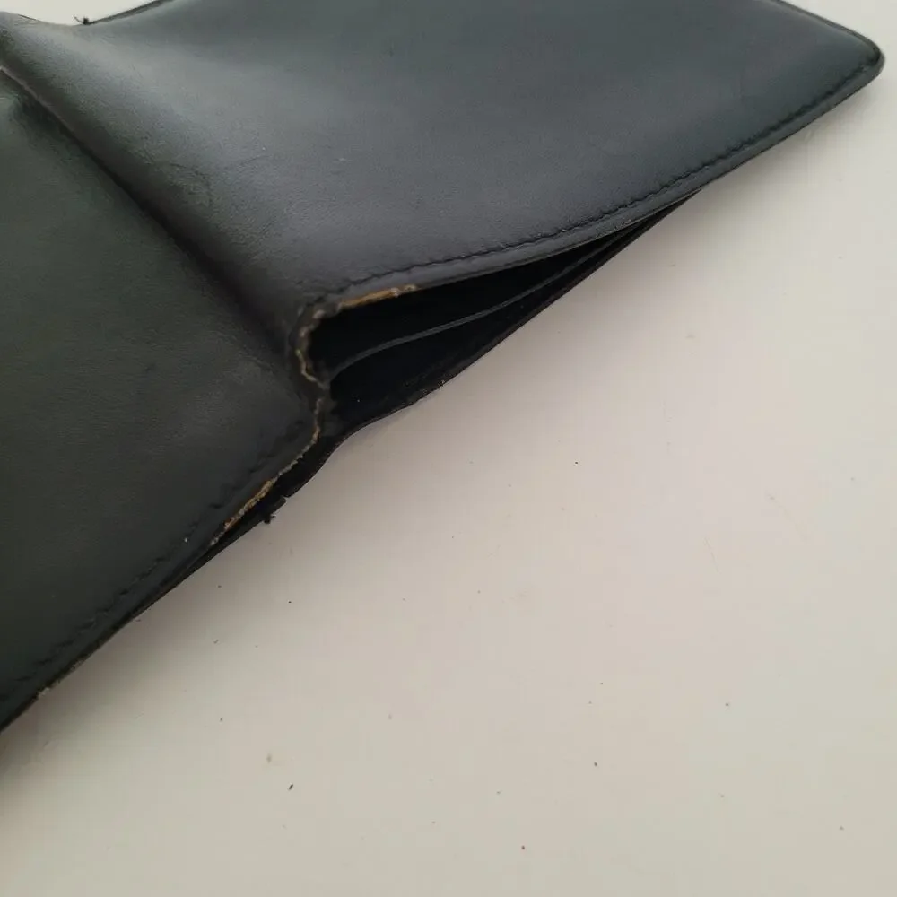 Dunhill Designer Mens Wallet Black Bifold Leather Folding Compact Medium Logo